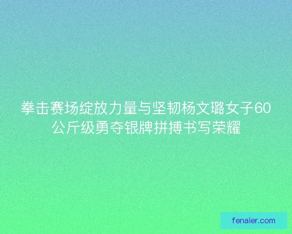 拳击赛场绽放力量与坚韧杨文璐女子60公斤级勇夺银牌拼搏书写荣耀